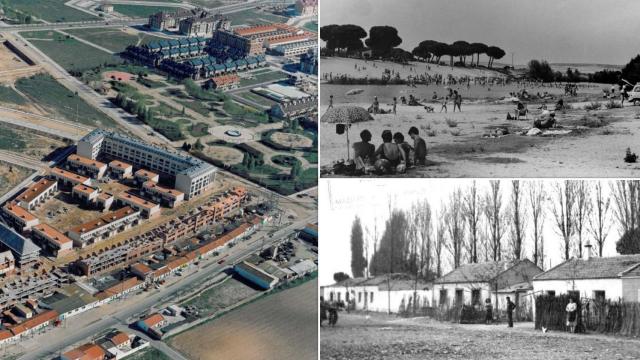 Puente Duero actualmente y sus casas y zona de ocio hace décadas
