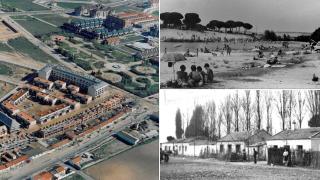 Puente Duero actualmente y sus casas y zona de ocio hace décadas