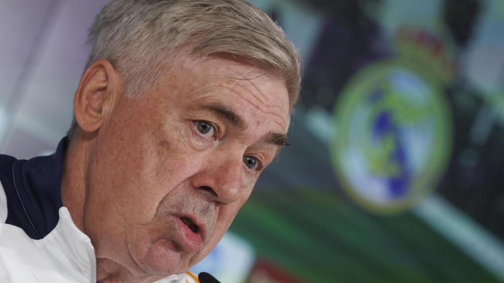 Ancelotti, en rueda de prensa con el Real Madrid