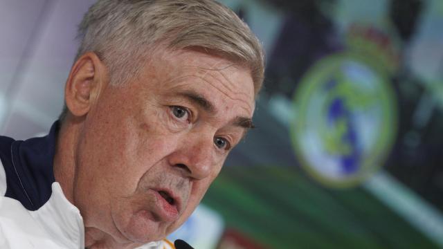 Ancelotti, en rueda de prensa con el Real Madrid