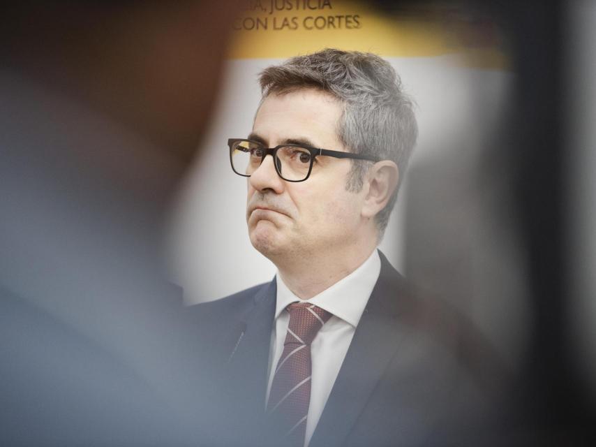 El ministro de la Presidencia, Justicia y Relaciones con las Cortes, Félix Bolaños, este miércoles en la inauguración del curso selectivo de la 63ª promoción de acceso a la carrera fiscal, en Madrid.