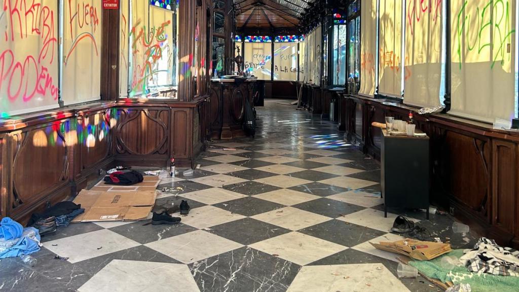 Interior del quiosco del Gran Café de El Espejo, en el Paseo de Recoletos, este miércoles 15 de enero.