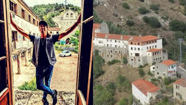 Montaje del poblado del Salto de Castro y  una imagen de su nuevo propietario