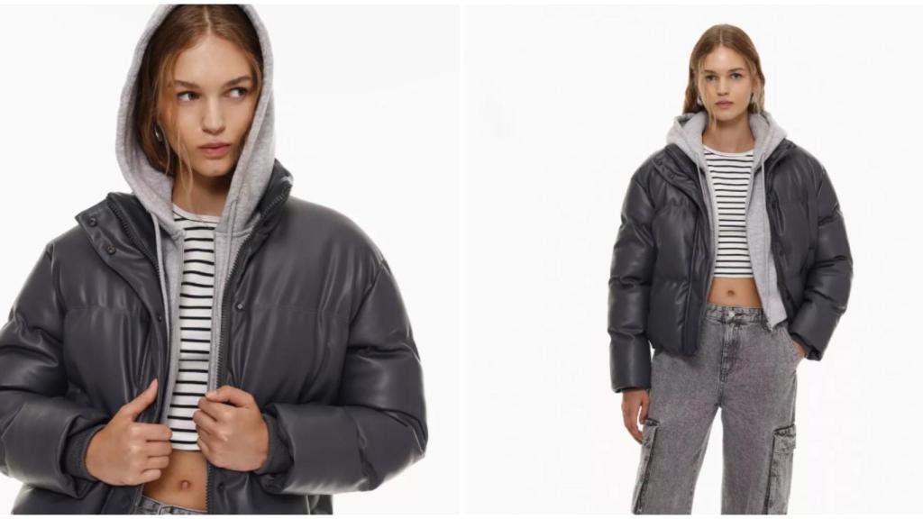 Cazadora acolchada efecto piel de Lefties. Ref. 5801/309/922