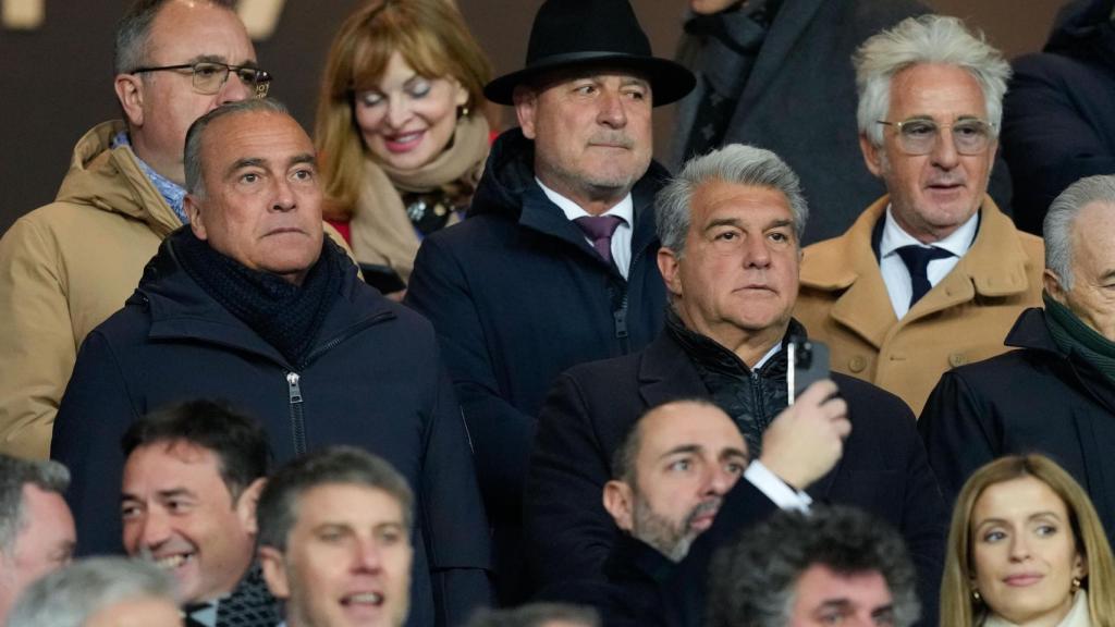 Joan Laporta, en el palco del estadio olímpico de Montjuïc
