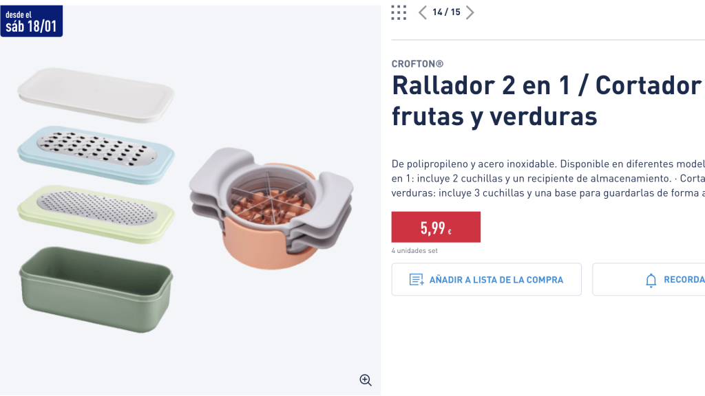 Rallador 2 en 1 / Cortador de frutas y verduras.