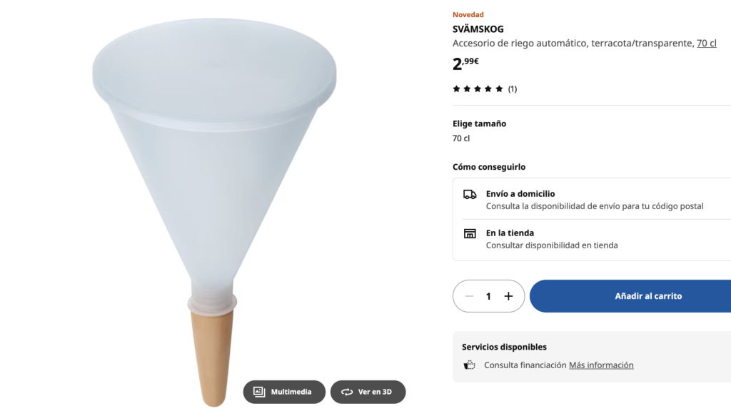 Accesorio de riego automático, SVÄMSKOG.