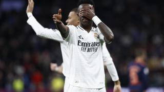 Vinicius celebra un gol con el Real Madrid