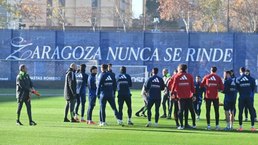 Entrenamiento en La Romareda del Real Zaragoza.