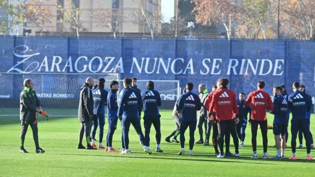 Entrenamiento en La Romareda del Real Zaragoza.