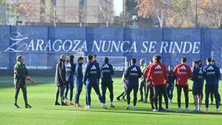 Entrenamiento en La Romareda del Real Zaragoza.