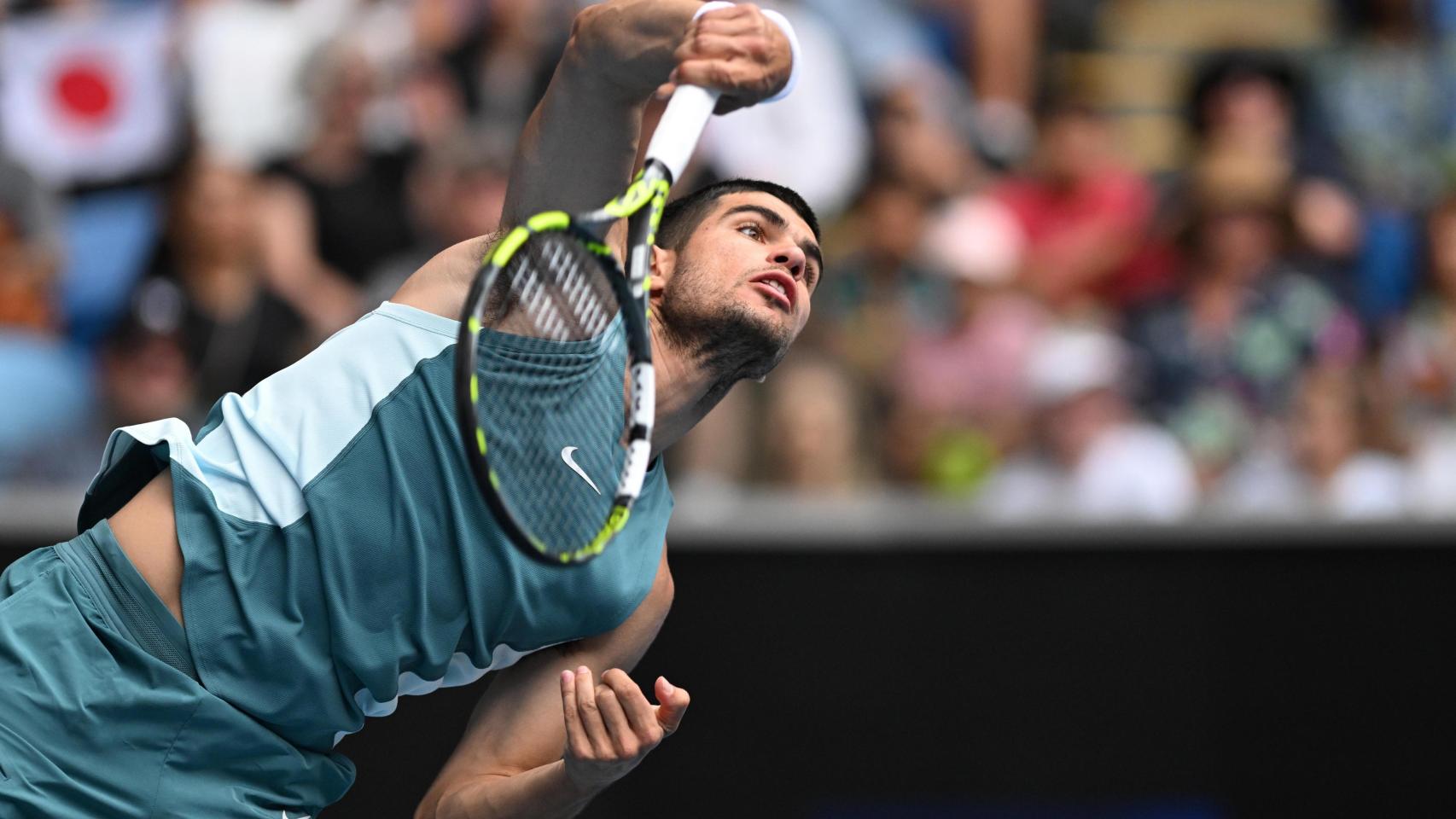 Carlos Alcaraz, durante un partido del Open de Australia 2025