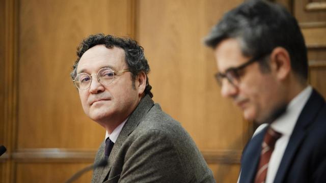 El fiscal general del Estado, Álvaro García Ortiz, el miércoles junto al ministro de Presidencia, Félix Bolaños, en la inauguración del curso de acceso a la carrera fiscal.