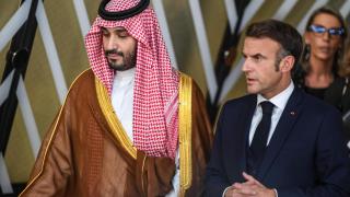 Mohamed Bin Salmán y Emmanuel Macron, en su reunión de octubre de 2024.
