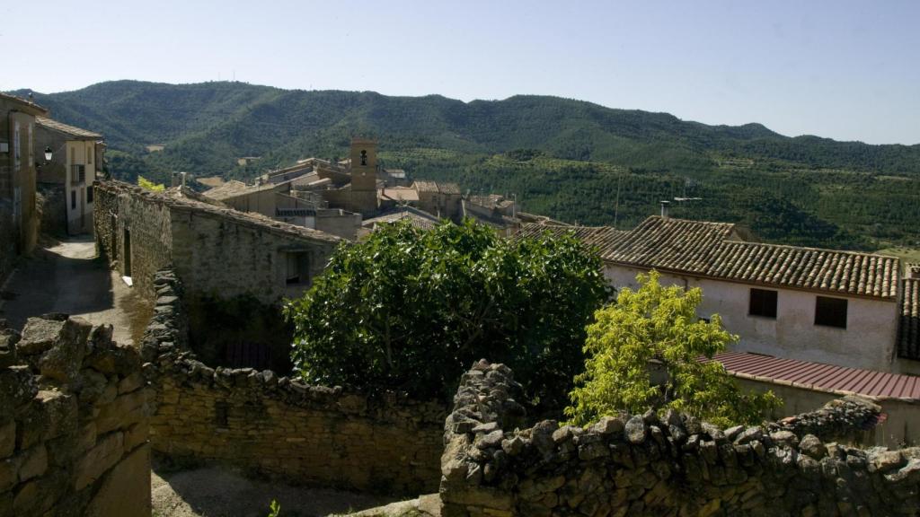 Vista del pueblo de Orés, Zaragoza.