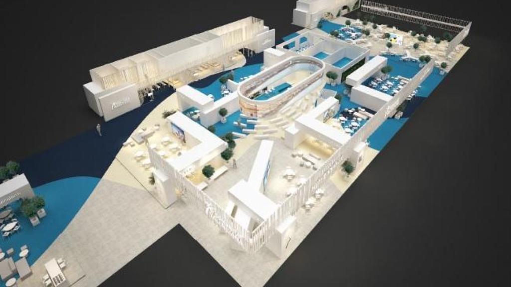 Vista general del stand de Comunitat Valenciana en FITUR 2025, con 595 m2 más que los anteriores.