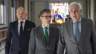 El delegado del Gobierno en Castilla y León, Nicanor Sen, el ministro de Presidencia, Justicia y Relaciones con las Cortes, Félix Bolaños, y el presidente del Tribunal Superior de Justicia de Castilla y León, José Luis Concepción, mantienen un encuentro para analizar las necesidades judiciales de la Comunidad