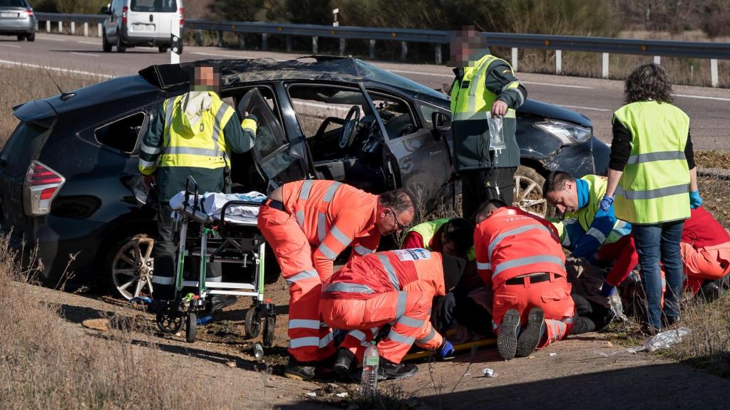 Dos heridos graves en un accidente en la A-62, a la altura de Martin de Yeltes(Salamanca)