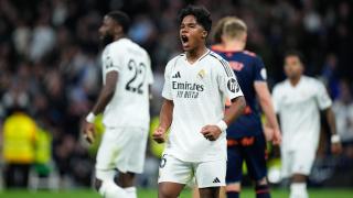 Endrick celebra su segundo gol contra el Celta de Vigo.