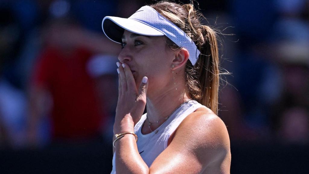 Paula Badosa, durante el partido contra Kostyuk del Open de Australia.