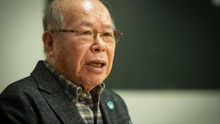 Shigemitsu Tanaka, superviviente de de Nagasaki, en un encuentro con medios en Madrid el 16 de enero de 2024.