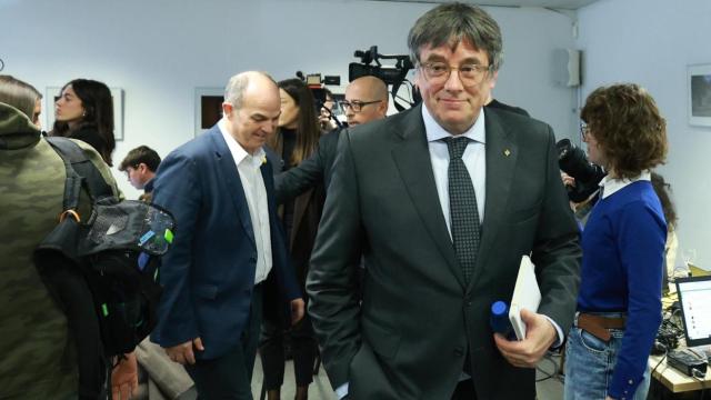 Carles Puigdemont, este viernes en Bruselas, tras dar una rueda de prensa.