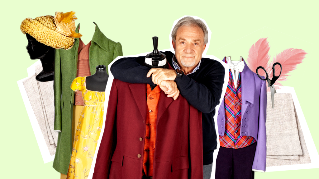 Javier Toledo, Ceo de Peris Costumes Group, junto a los trajes de Los Bridgerton, creados en su taller de Algete.