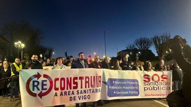 Manifestación en defensa de la sanidad pública de Vigo, a 16 de enero de 2025.