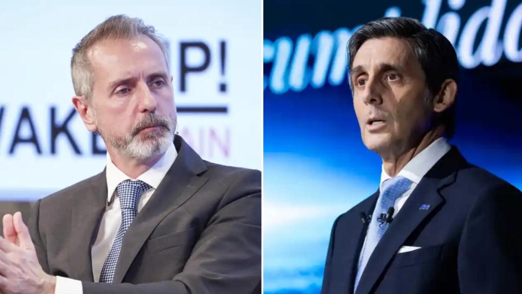 Marc Murtra, presidente de Indra, y José María Álvarez-Pallete, presidente ejecutivo de Telefónica.