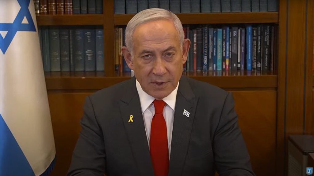 Benjamin Netanyahu, en rueda de prensa antes del inicio del alto el fuego.