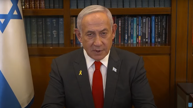 Benjamin Netanyahu, en rueda de prensa antes del inicio del alto el fuego.