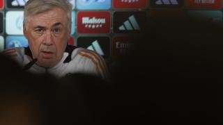 Ancelotti, en rueda de prensa con el Real Madrid