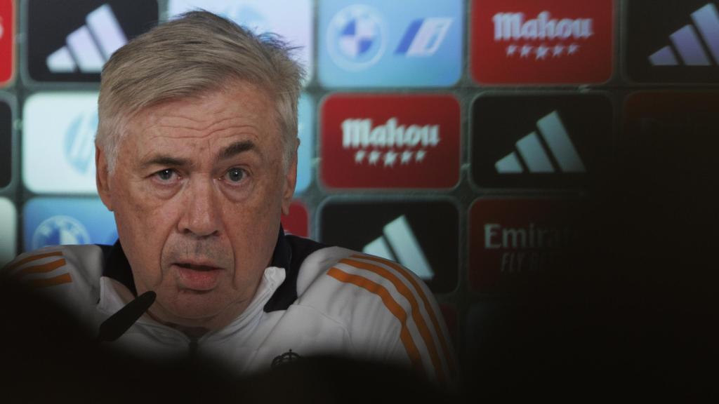 Ancelotti, en rueda de prensa con el Real Madrid