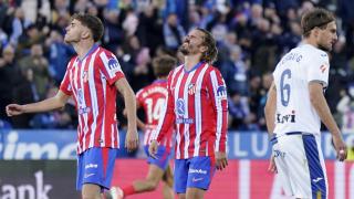 Griezmann se lamenta tras haber fallado un penalti ante el Leganés.