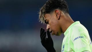 Lamine Yamal se lamenta durante el partido ante el Getafe.