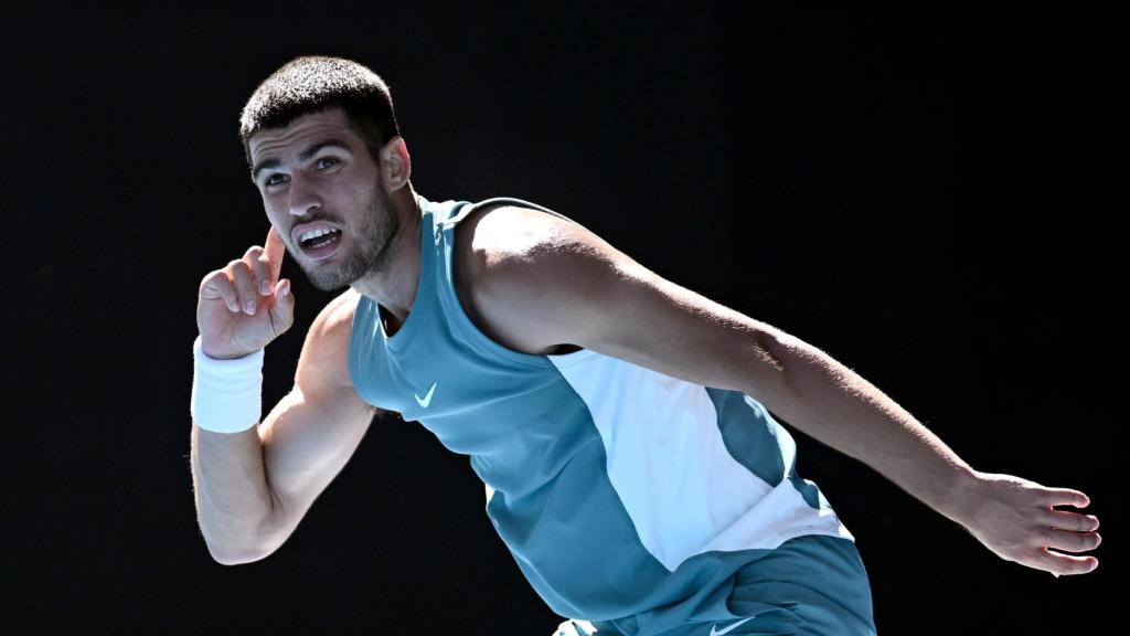 Carlos Alcaraz, durante un partido del Open de Australia 2025