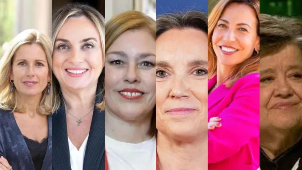 De izquierda a derecha: Rocío García Alcántara, Marifrán Carazo Villalonga, Astrid María Pérez Batista, Cuca Gamarra Ruiz-Clavijo, Natalia Chueca Muñoz y Cristina Almeida Castro.