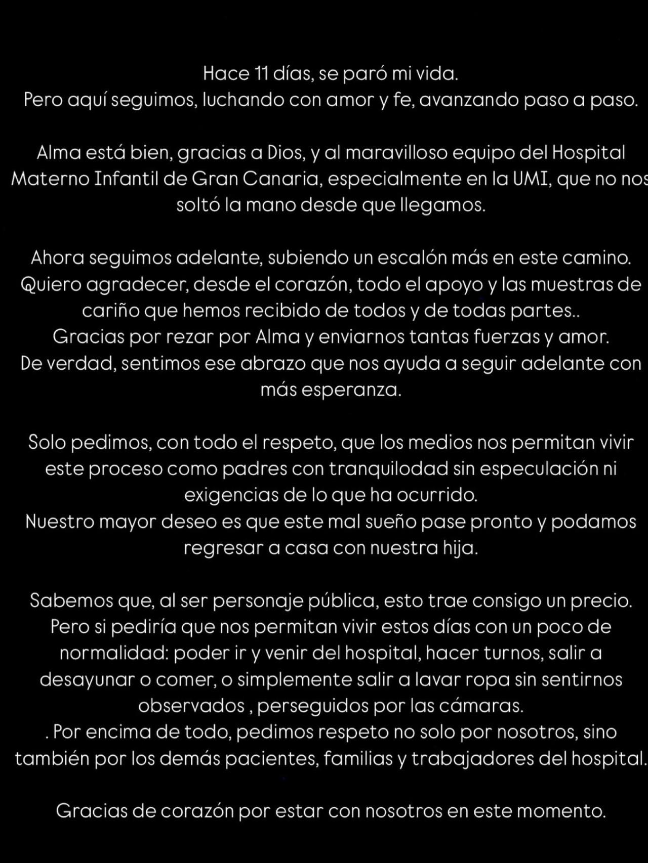 Comunicado de Anabel Pantoja.