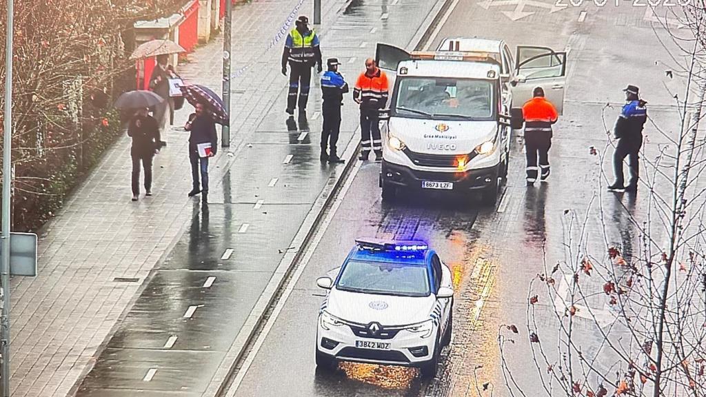 Imagen de la Policía Local trabajando en el lugar
