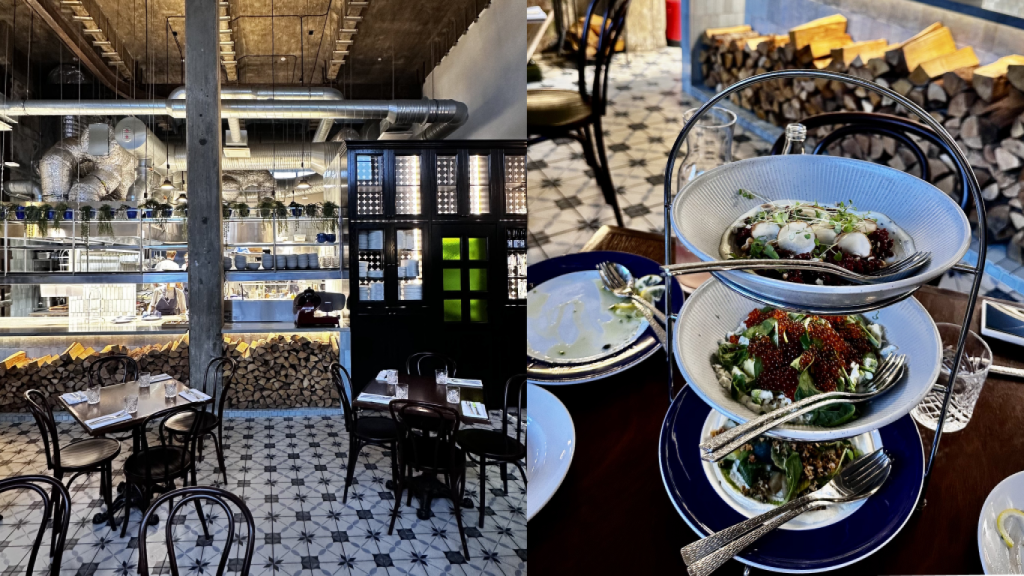 El interior de Lore Bistroo y algunos de sus platos para compartir.