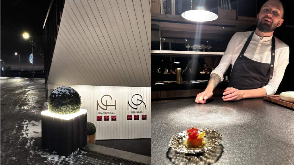 El chef Roman Sidorov presentando uno de los pases que dan comienzo al menú.