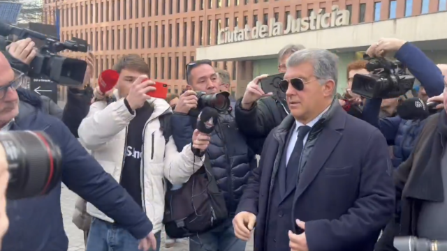 Joan Laporta, a su salida de la Ciutat de la Justícia