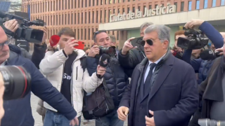 Joan Laporta, a su salida de la Ciutat de la Justícia