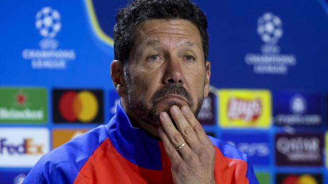Simeone, en rueda de prensa con el Atlético de Madrid