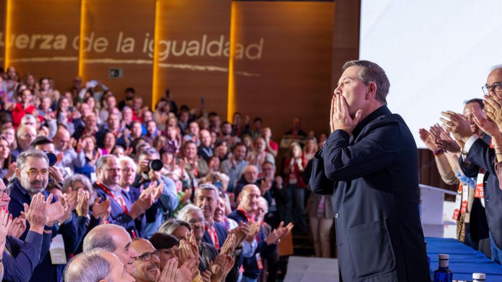 Emiliano García-Page, aclamado este fin de semana en el Congreso del PSOE de Castilla-La Mancha. Foto: Javier Longobardo.