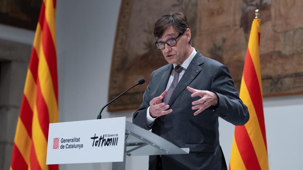 Salvador Illa, presidente de la Generalitat, durante los Premios Gaudí, este lunes en el Palau de la Generalitat.