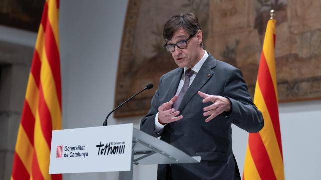 Salvador Illa, presidente de la Generalitat, durante los Premios Gaudí, este lunes en el Palau de la Generalitat.