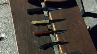 Las armas blancas intervenidas por la Policía.