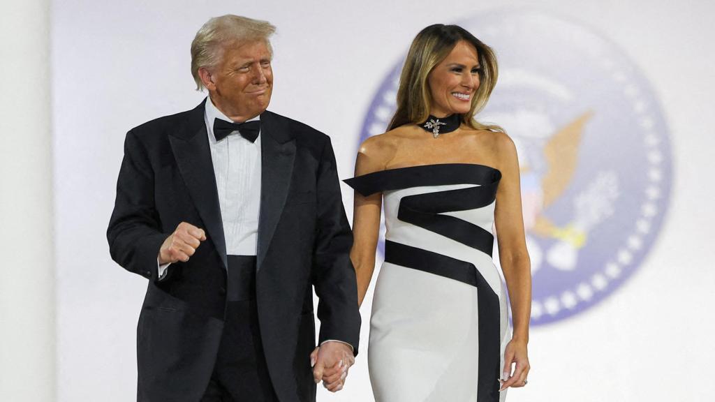 Donald y Melania Trump, en el baile en honor al nuevo presidente de Estados Unidos.