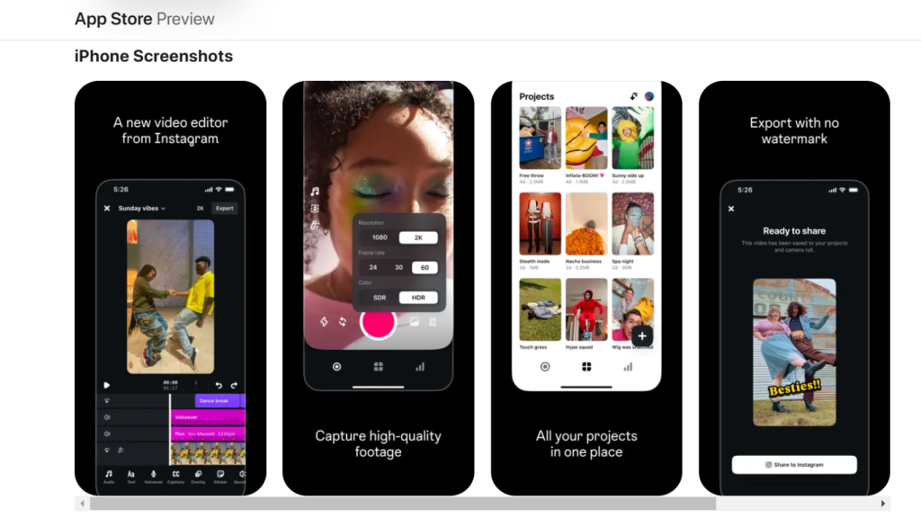 Presentación de Edits (Meta) en App Store